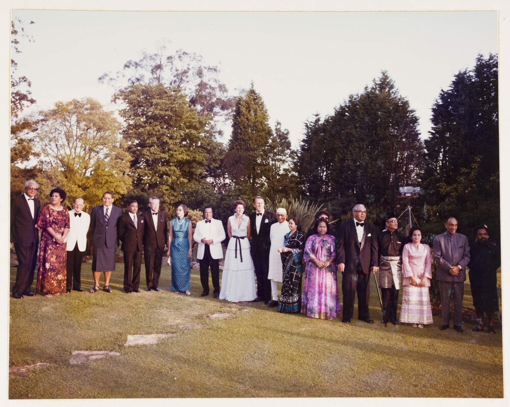 [Malcolm and Tamie Fraser and others during the Commonwealth Heads of Government Regional meeting]
