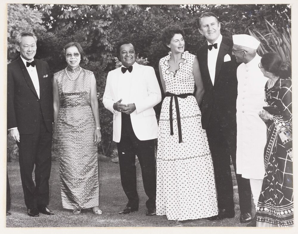 [Malcolm and Tamie Fraser and others during the Commonwealth Heads of Government Regional meeting]