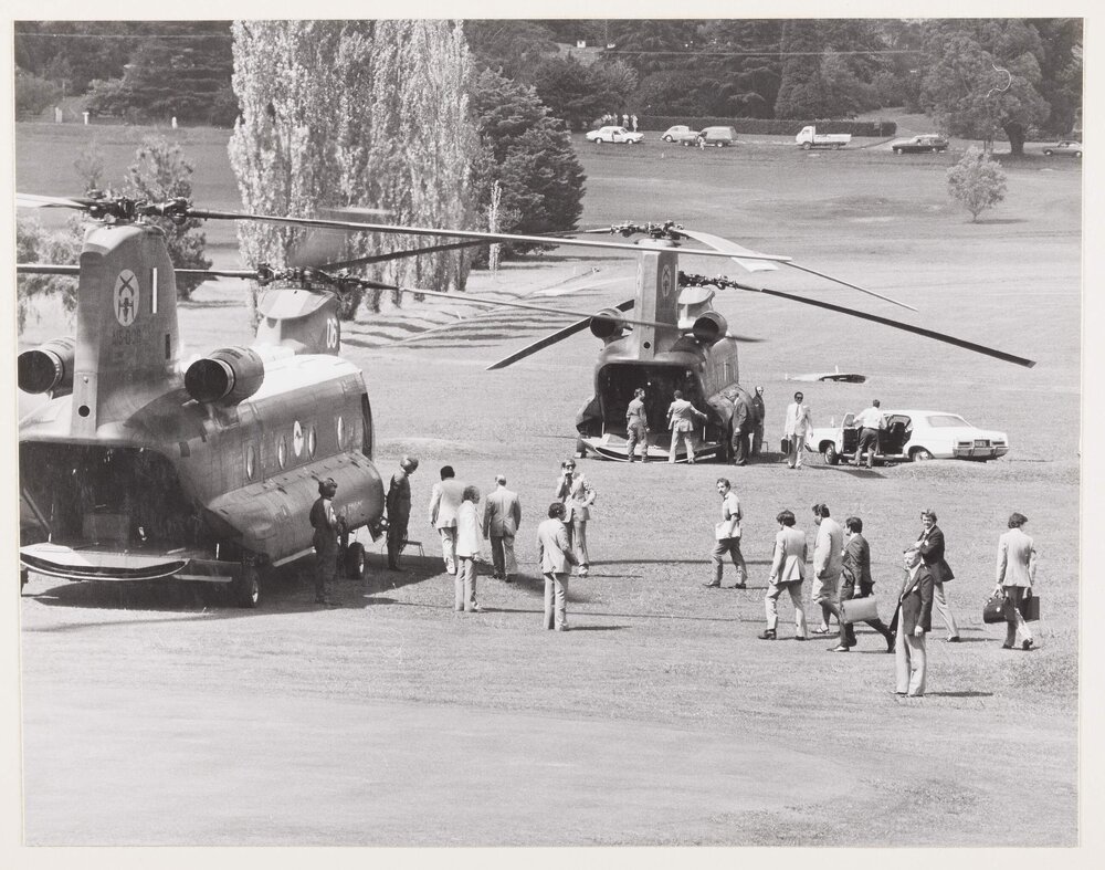 [Military helicopters during the Commonwealth Heads of Government Regional Meeting]