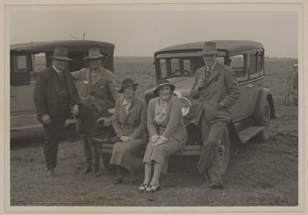 [Mabs, Gwen Kelly and three unidentified men,] Caramut North