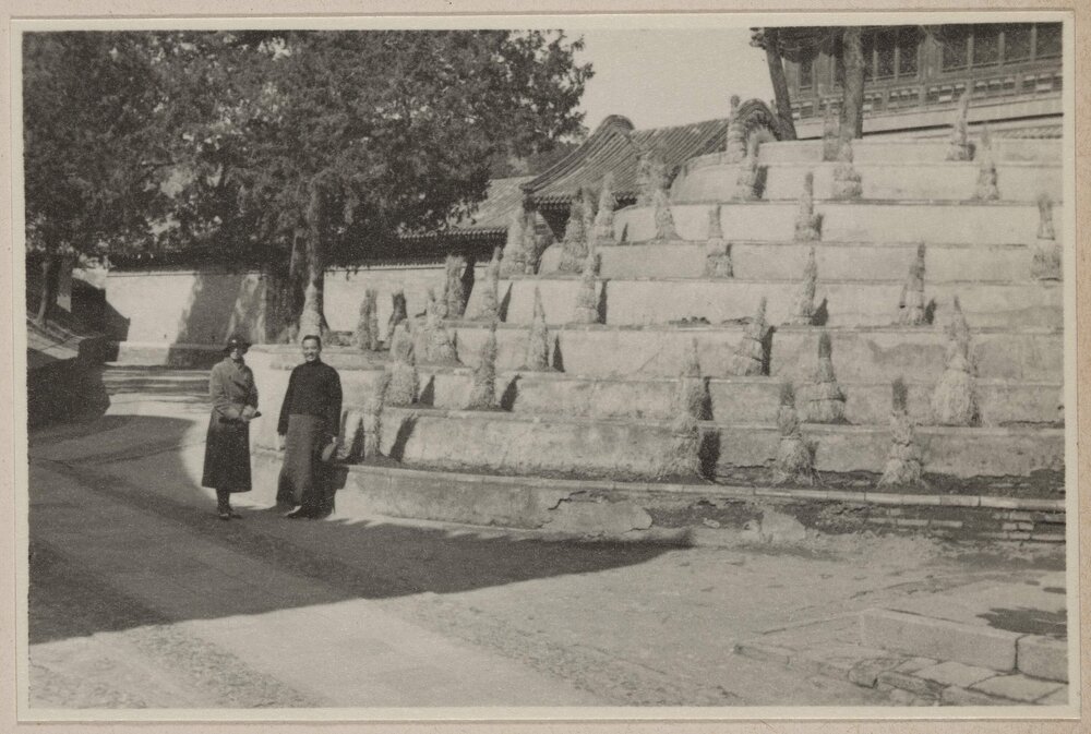[Mabel and Chinese man at] Summer Palace Peiping [China]