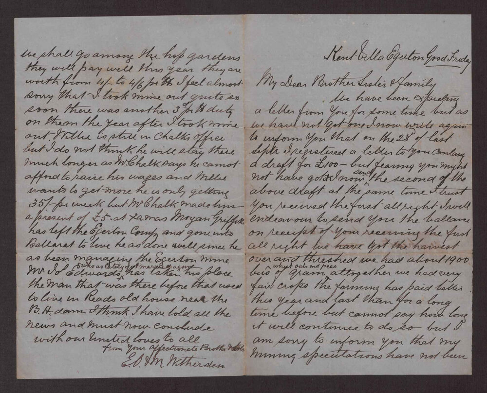 [Letters between Charles Foreman and his family in Britain, 61 of 83]