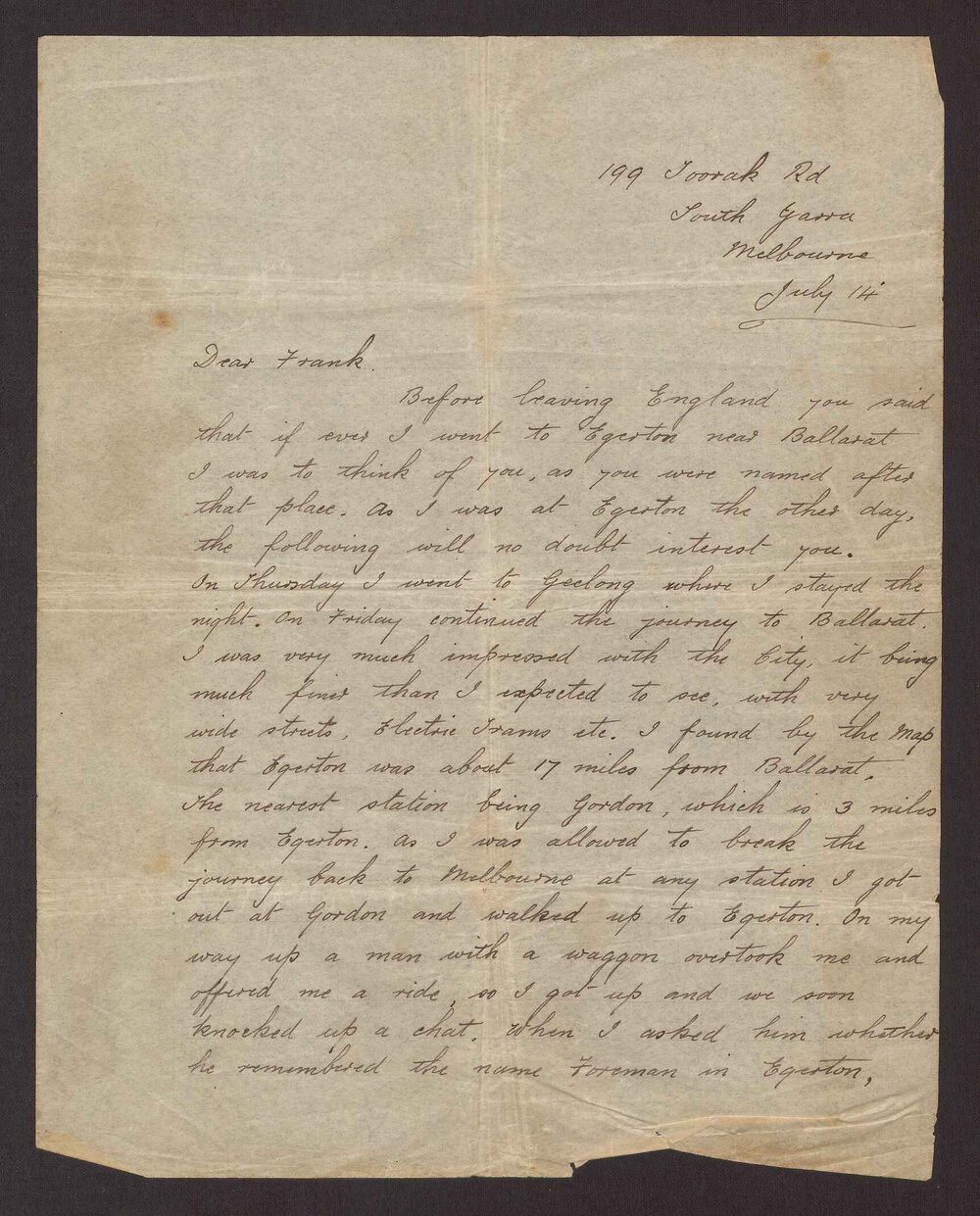 [Letters between Charles Foreman and his family in Britain, 64 of 83]