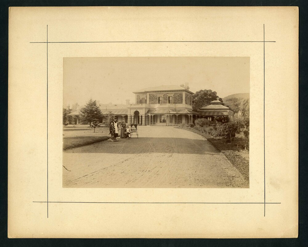 "Rostrevor" Magill South Australia. Jim, Aunt Harriett, Aunt Julia, Mary