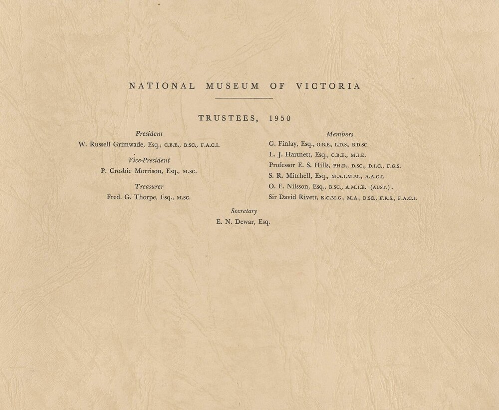 National Museum of Victoria Trustees, 1950