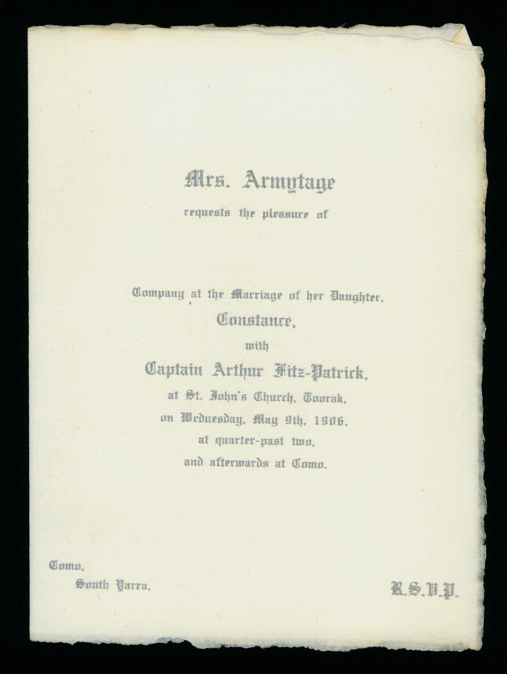 Constance wedding invitation
