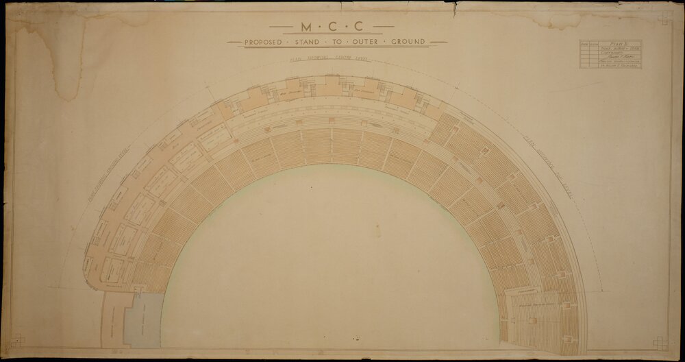 MCC Proposed Stand to Outer Ground - Plan showing Centre Level