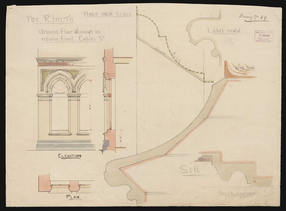 The Rialto - Ground floor windows on return Collins st