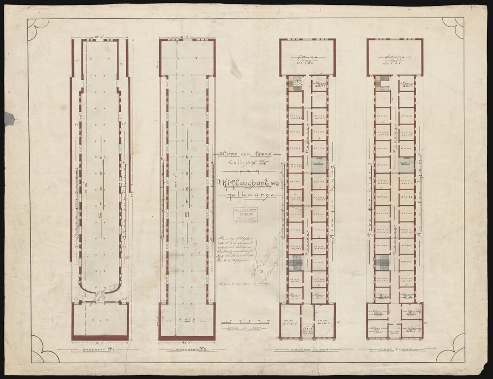 [Architectural drawing for the Rialto building]