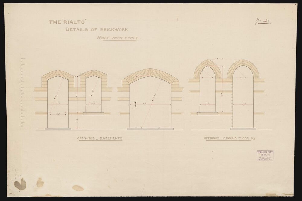 [Architectural drawing for the Rialto building]
