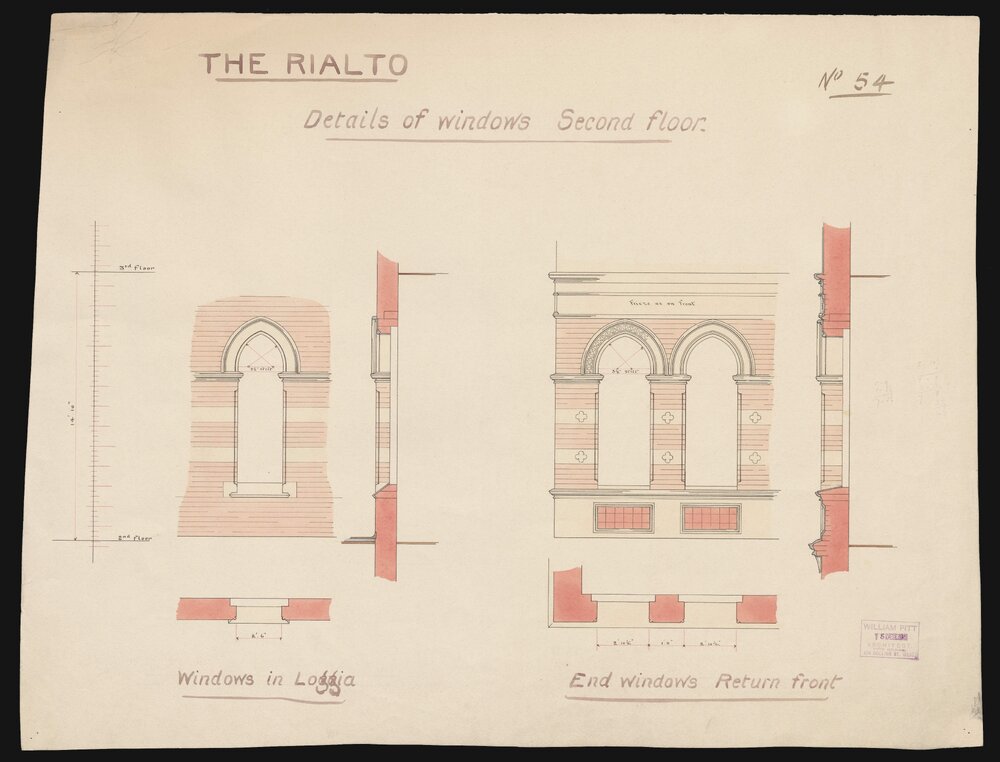 [Architectural drawing for the Rialto building]