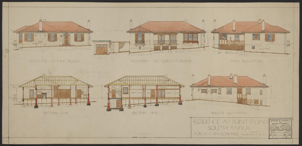 Residence at Punt Road South Yarra for AG Barlow Esq