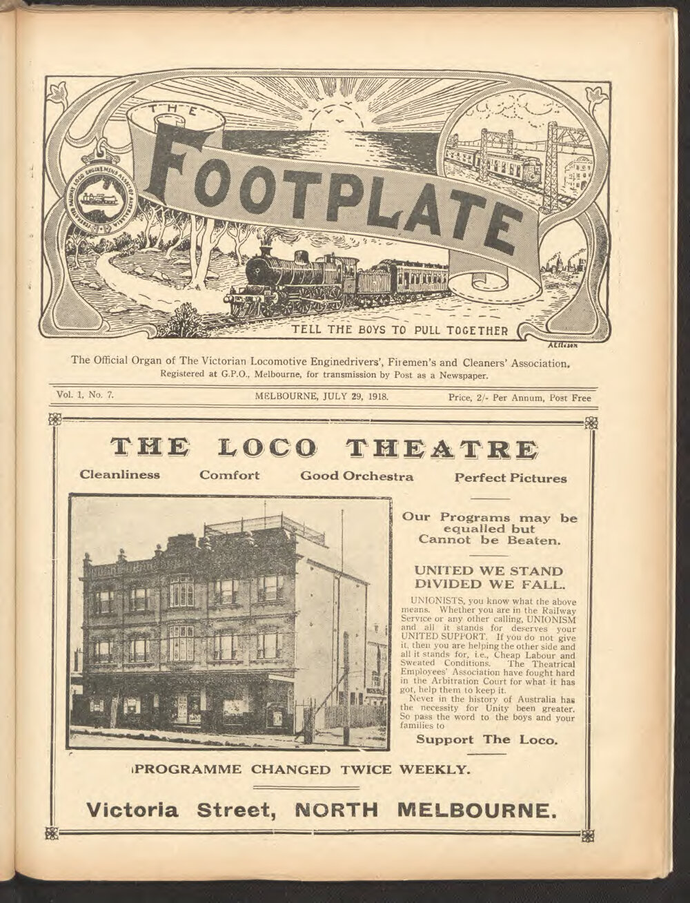 The Footplate: vol. 1, no. 7 (July, 1918)