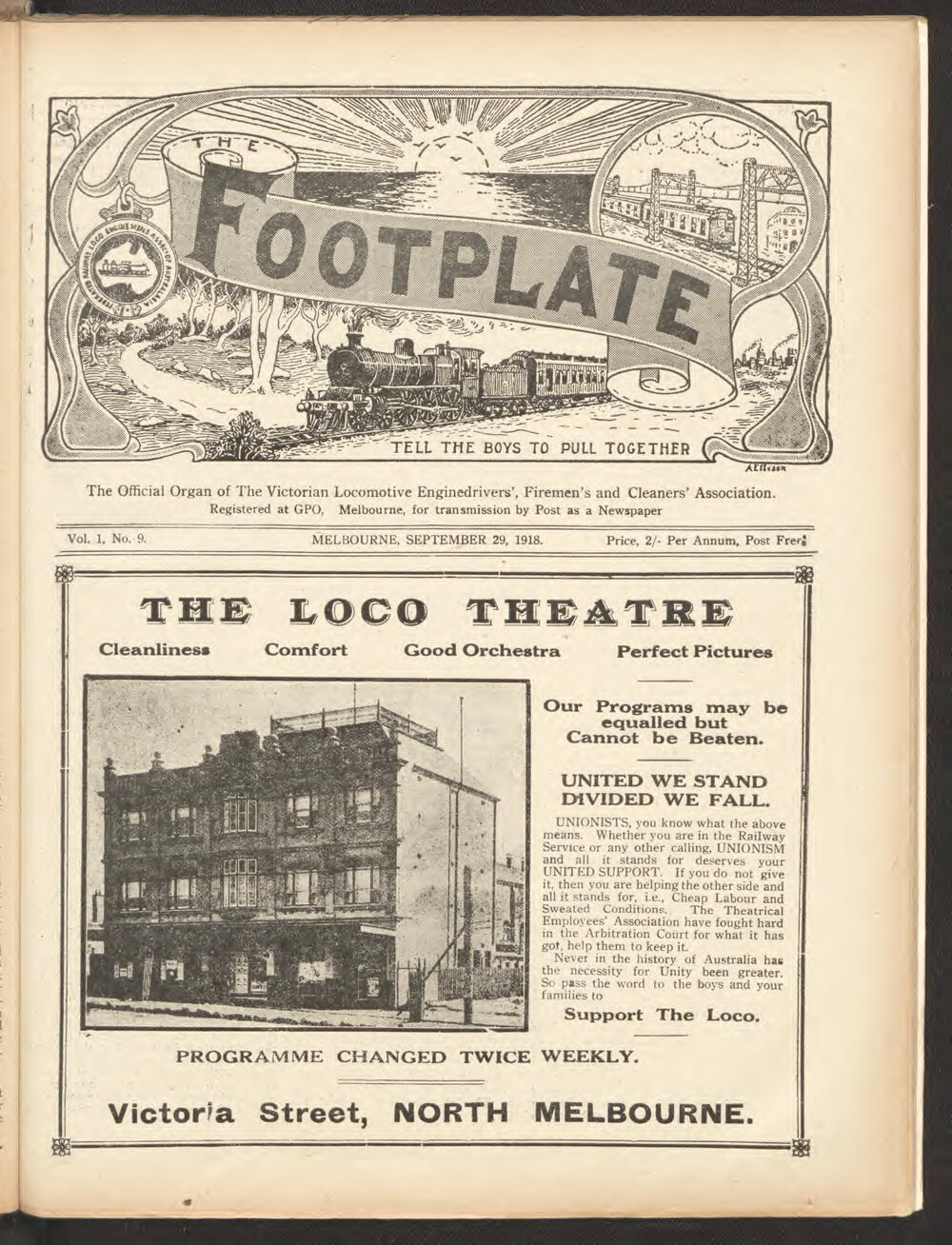 The Footplate: vol. 1, no. 9 (September, 1918)