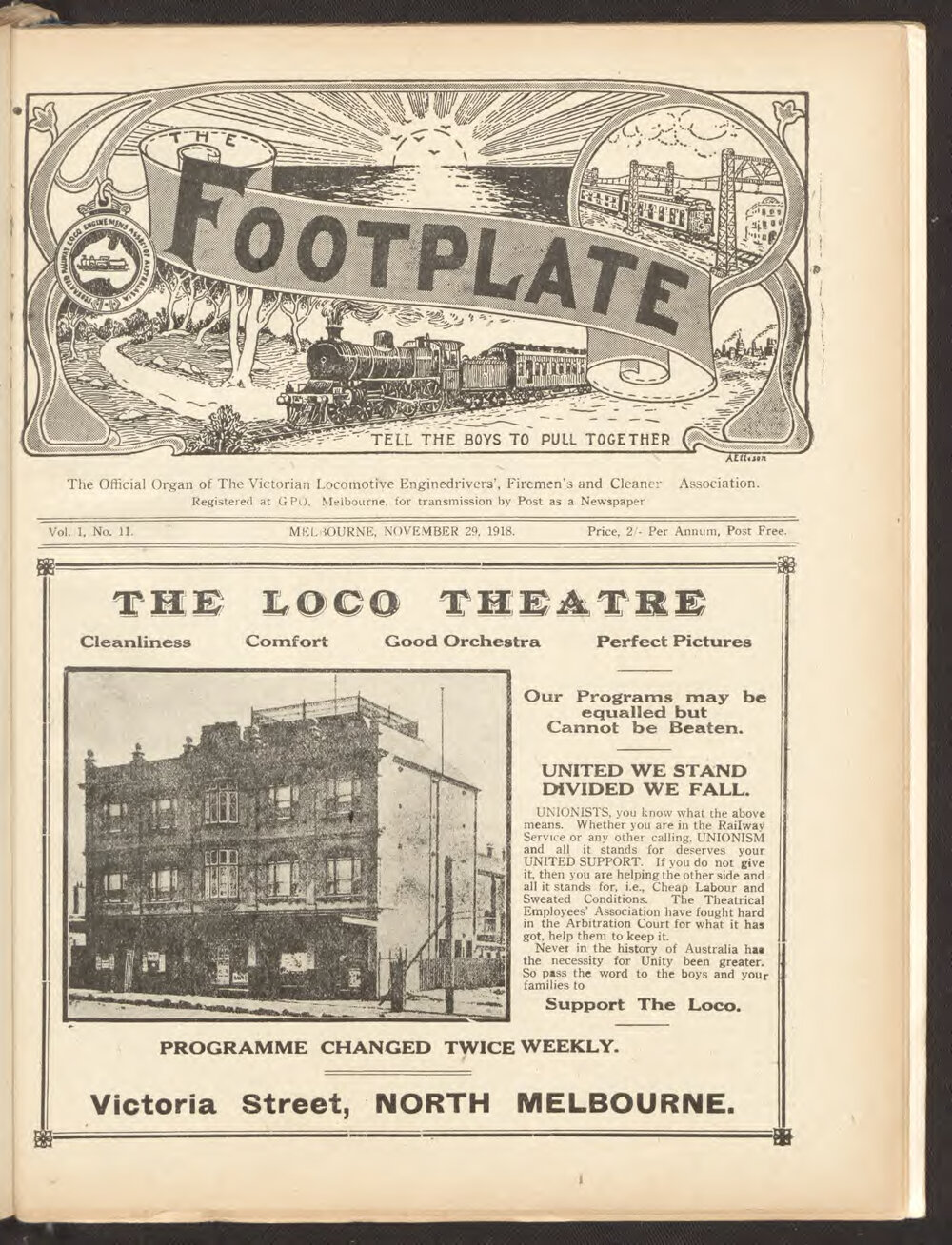 The Footplate: vol. 1, no. 11 (November, 1918)