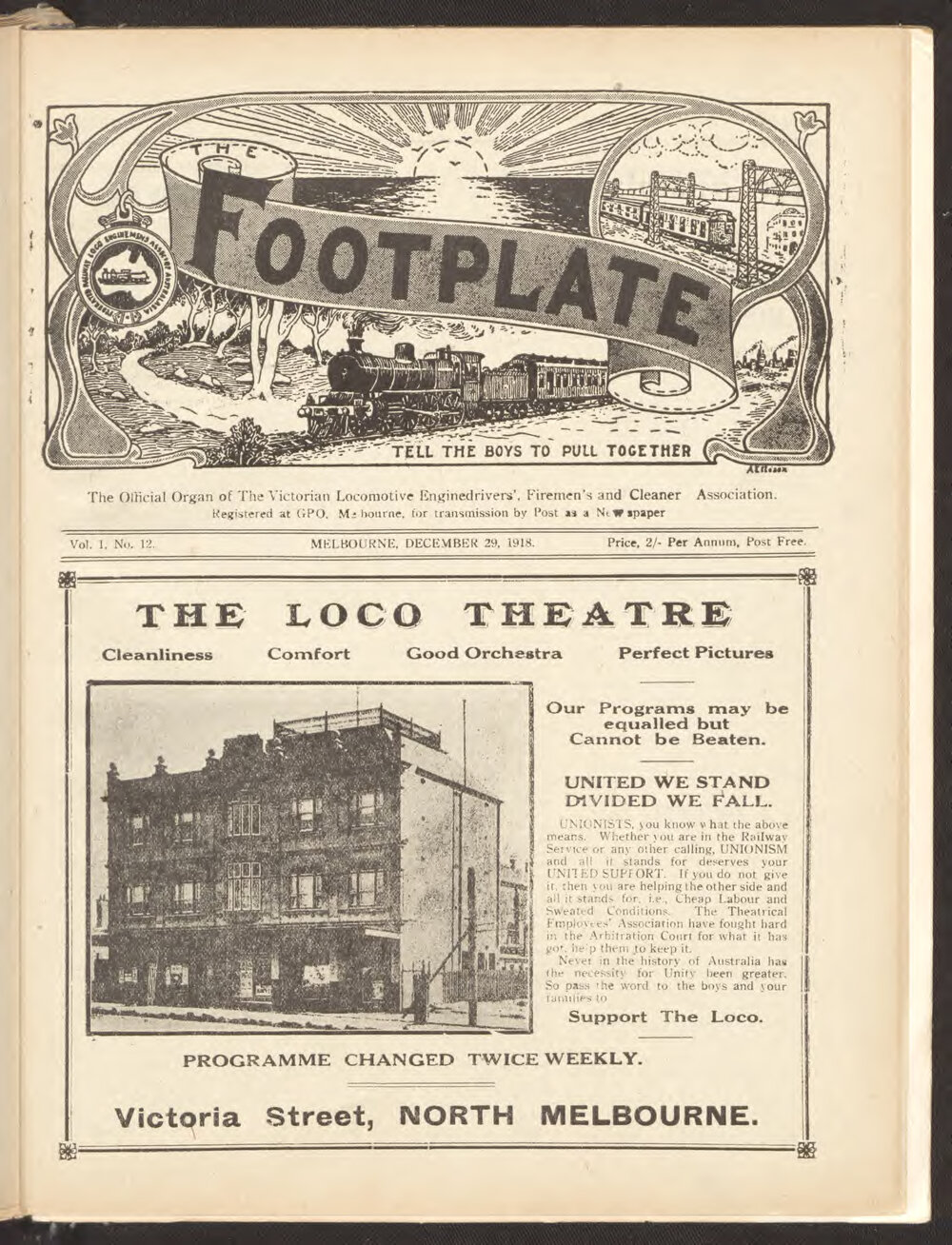 The Footplate: vol. 1, no. 12 (December, 1918)