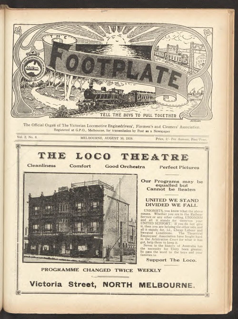 The Footplate: vol. 2, no. 8 (August, 1919)