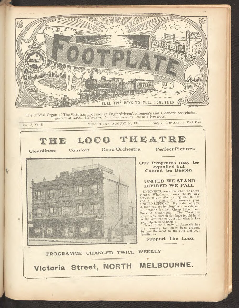 The Footplate: vol. 3, no. 8 (August, 1920)