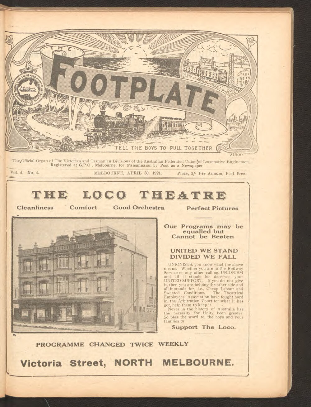 The Footplate: vol. 4, no. 4 (April, 1921)