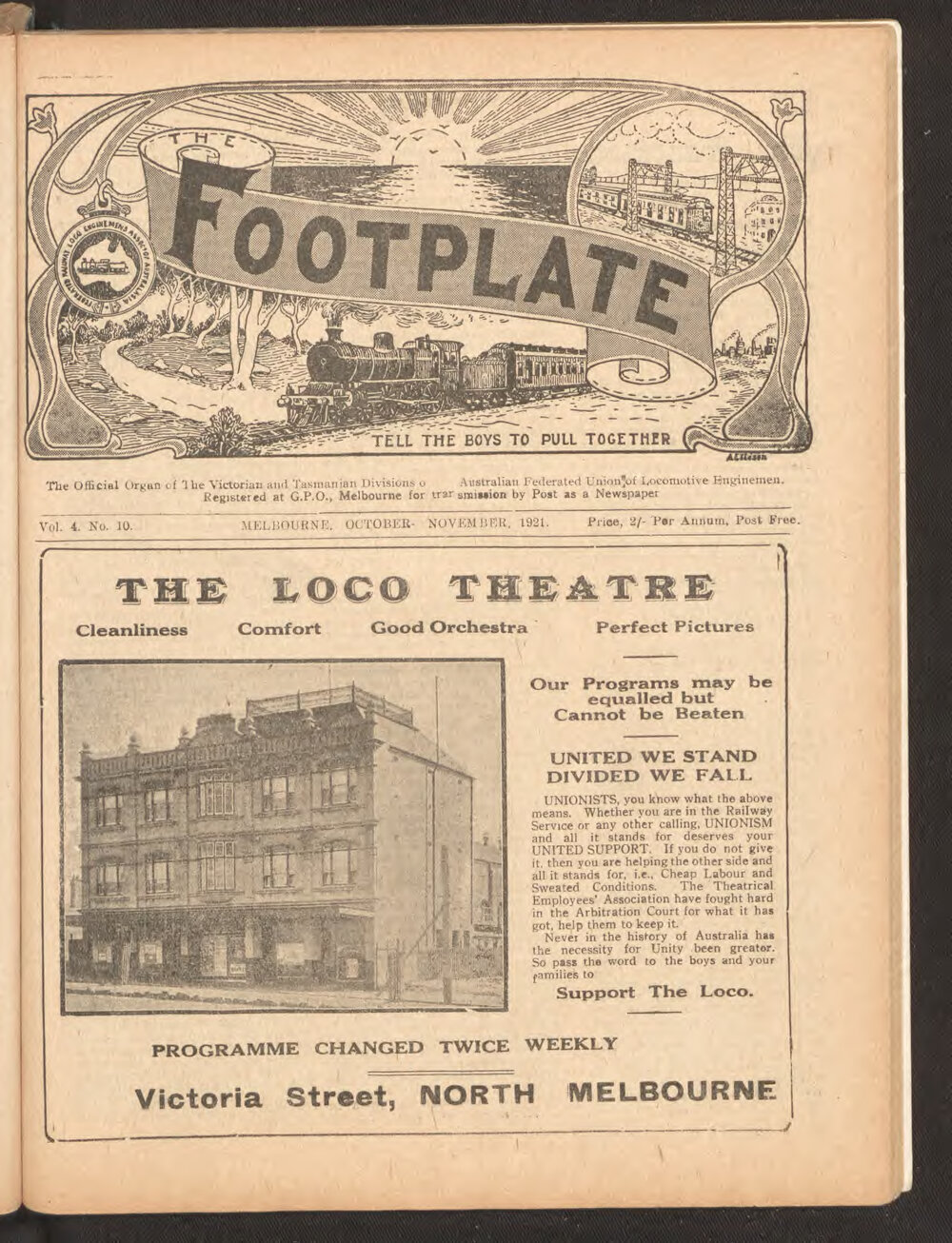 The Footplate: vol. 4, no. 10 (October-November, 1921)