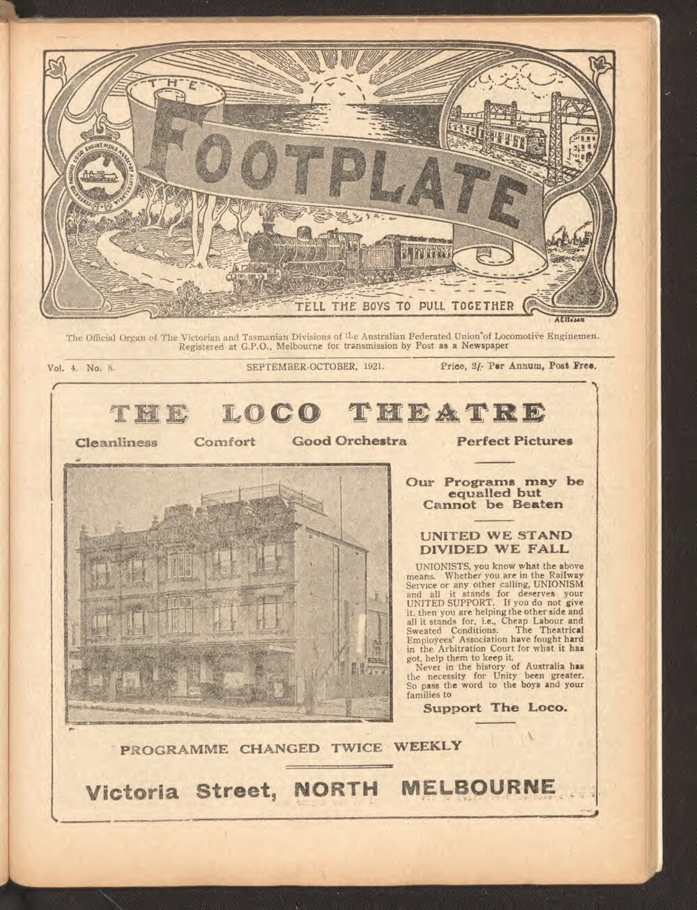 The Footplate: vol. 4, no. 8 (September-October, 1921)