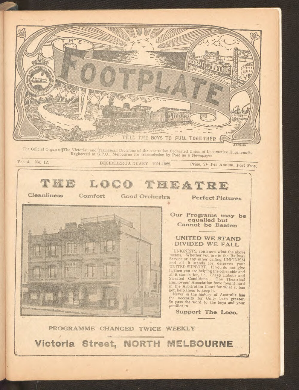 The Footplate: vol. 4, no. 12 (December-January, 1921-1922)