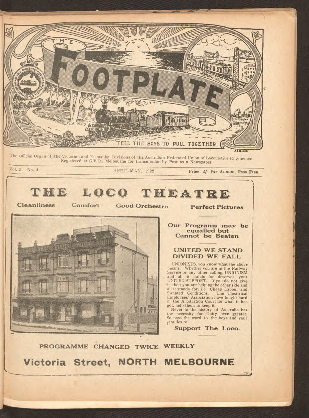 The Footplate: vol. 5, no. 4 (April-May, 1922)