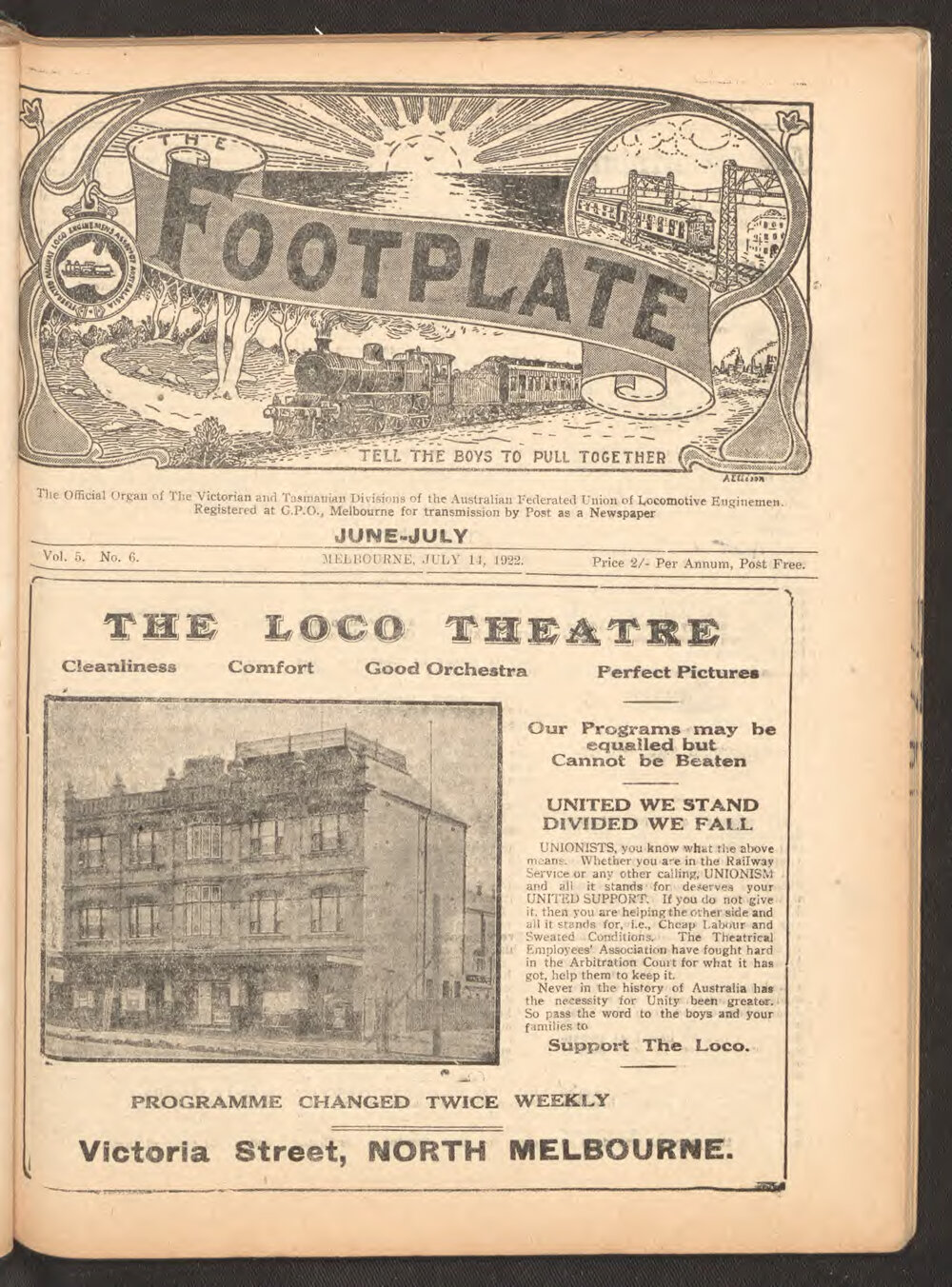 The Footplate: vol. 5, no. 6 (June-July, 1922)