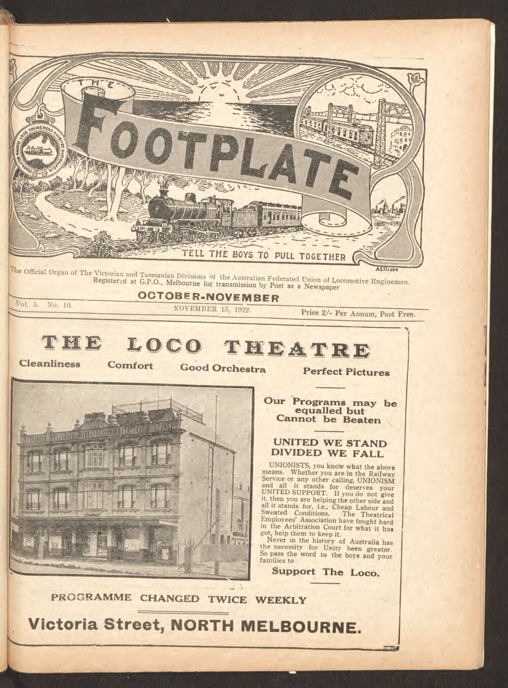 The Footplate: vol. 5, no. 10 (October-November, 1922)