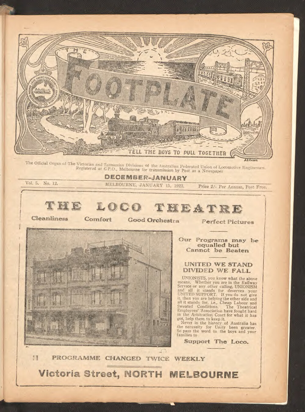 The Footplate: vol. 5, no. 12 (December-January, 1922-1923)