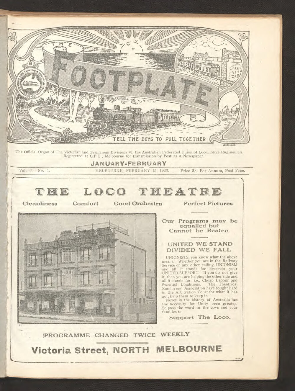 The Footplate: vol. 6, no. 1 (January-February, 1923)