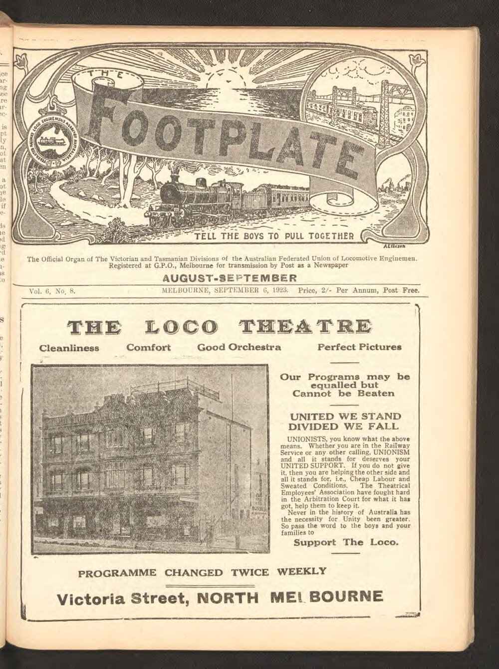 The Footplate: vol. 6, no. 8 (August-September, 1923)
