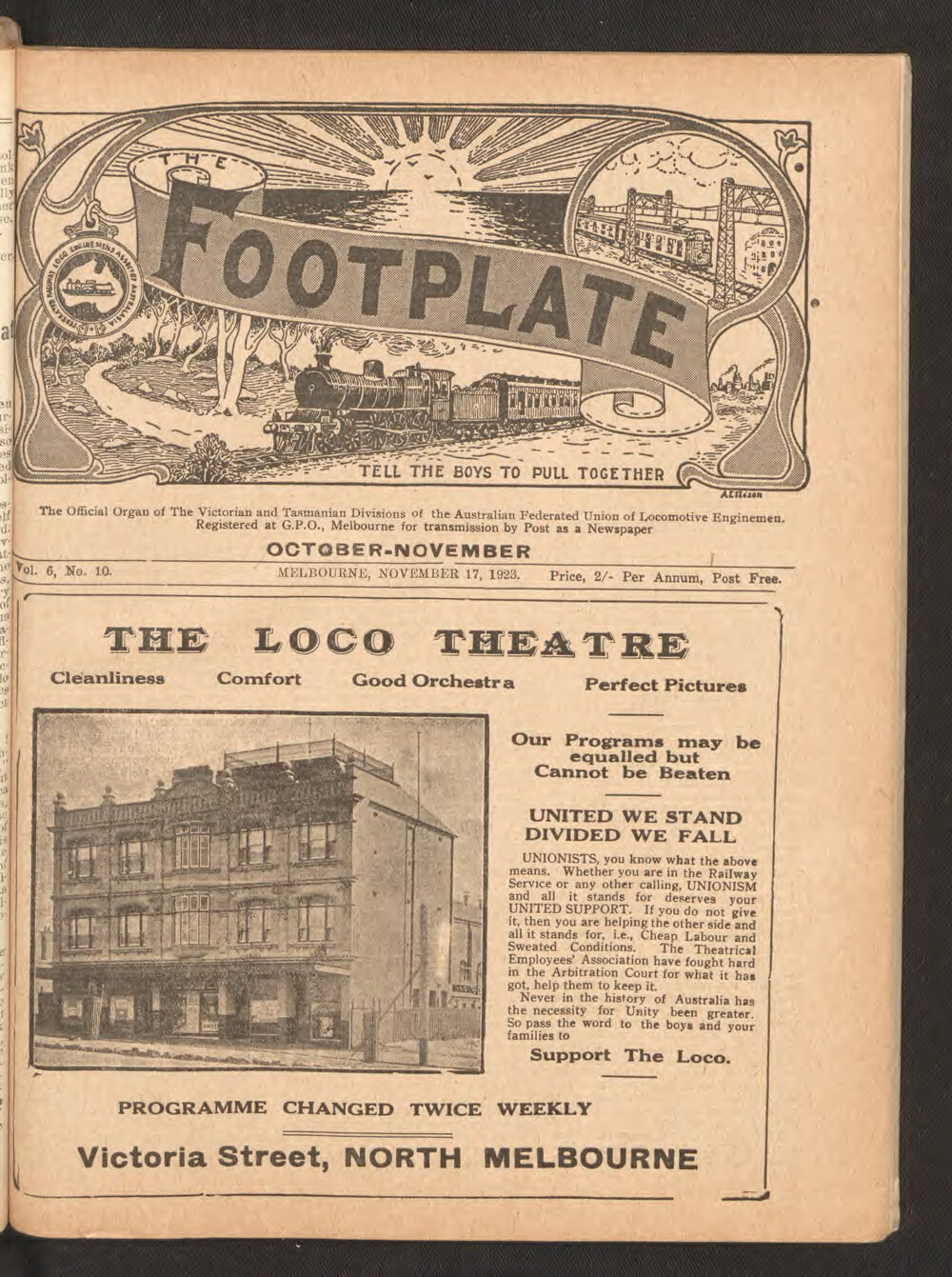 The Footplate: vol. 6, no. 10 (October-November, 1923)