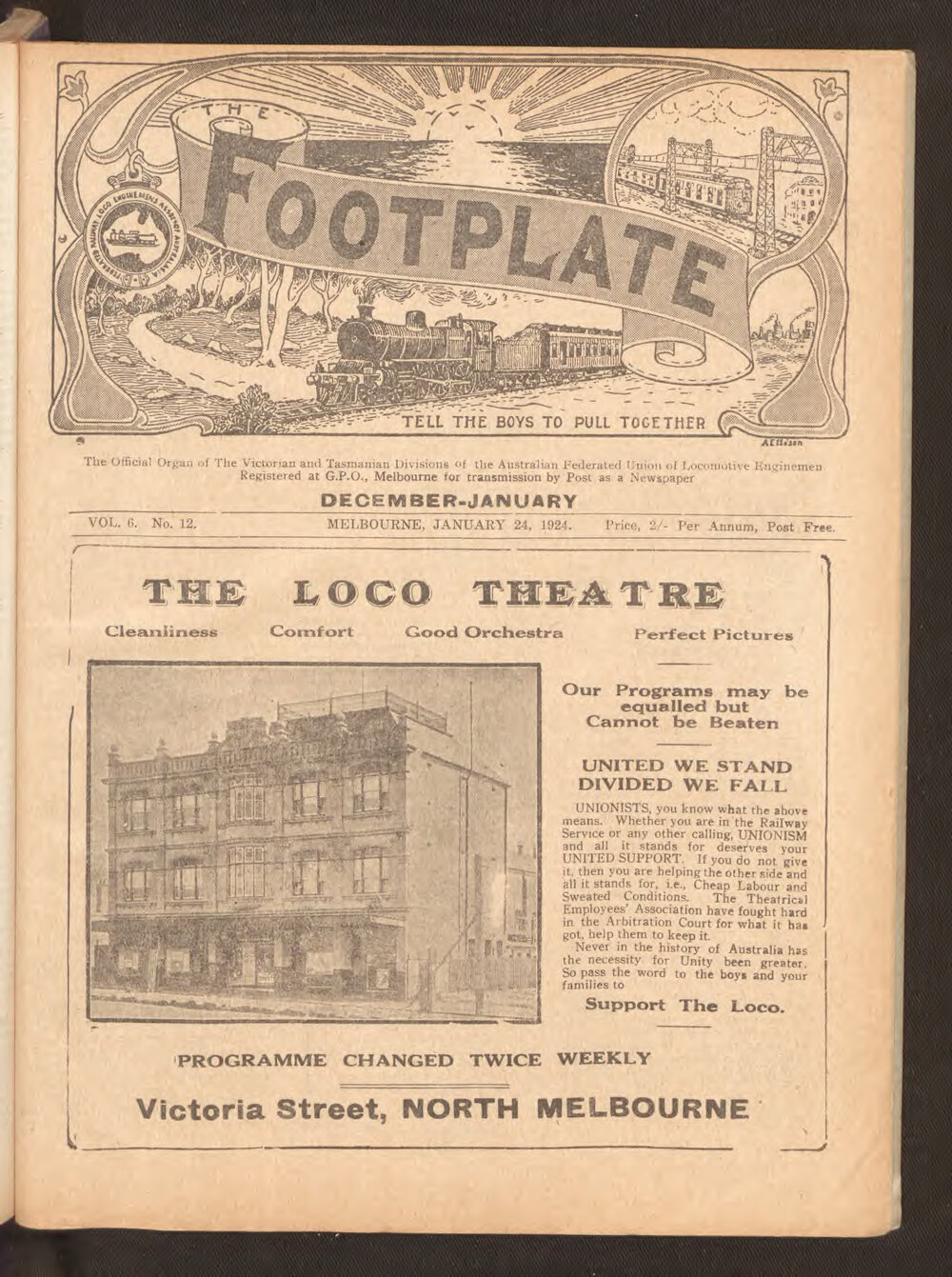 The Footplate: vol. 6, no. 12 (December-January, 1923-1924)