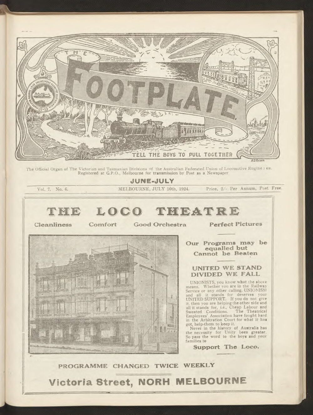 The Footplate: vol. 7, no. 6 (June-July, 1924)