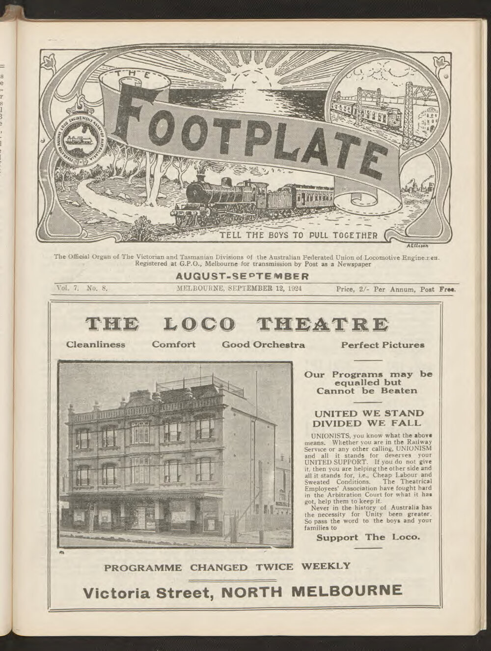The Footplate: vol. 7, no. 8 (August-September, 1924)