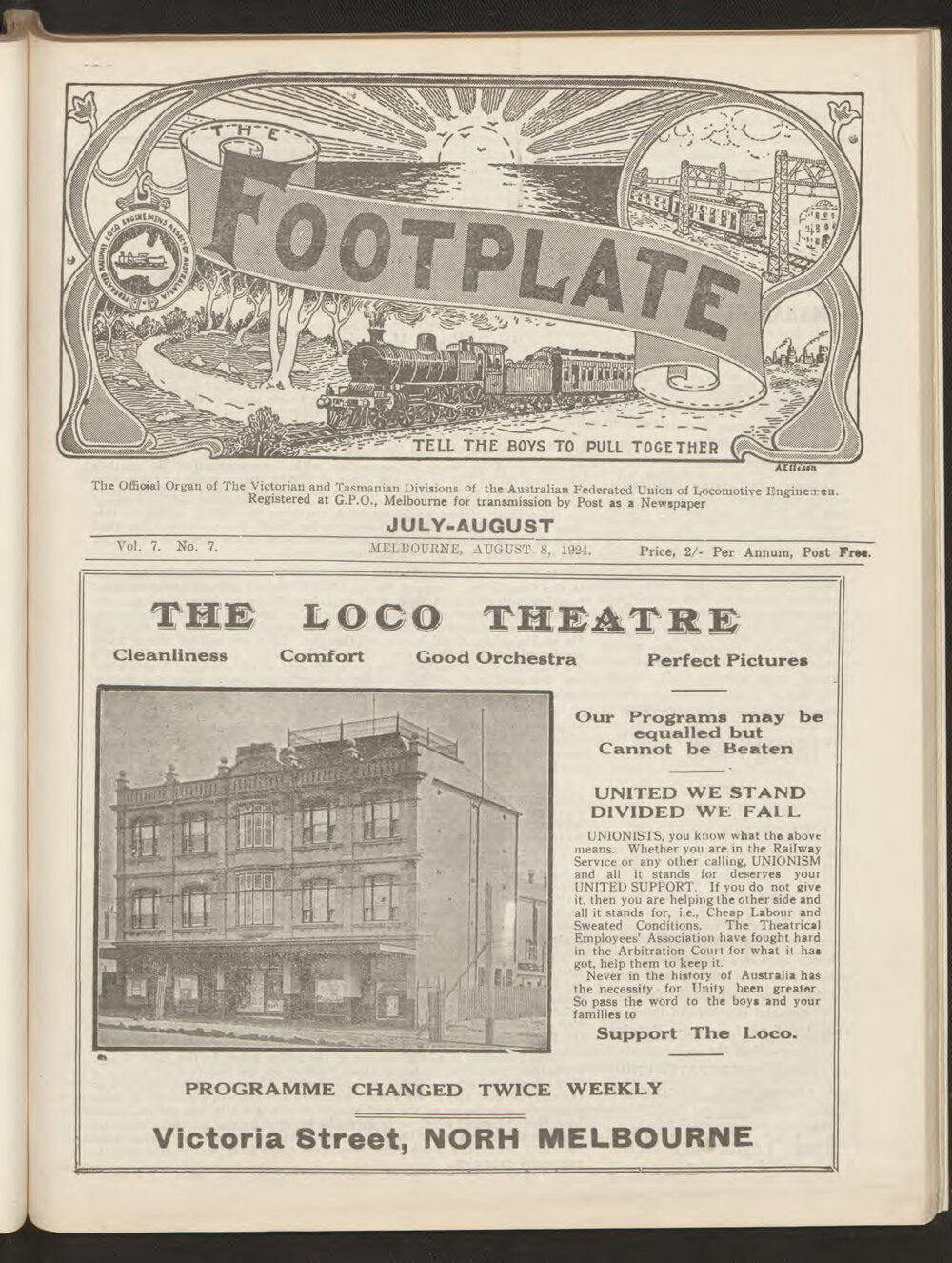 The Footplate: vol. 7, no. 7 (July-August, 1924)