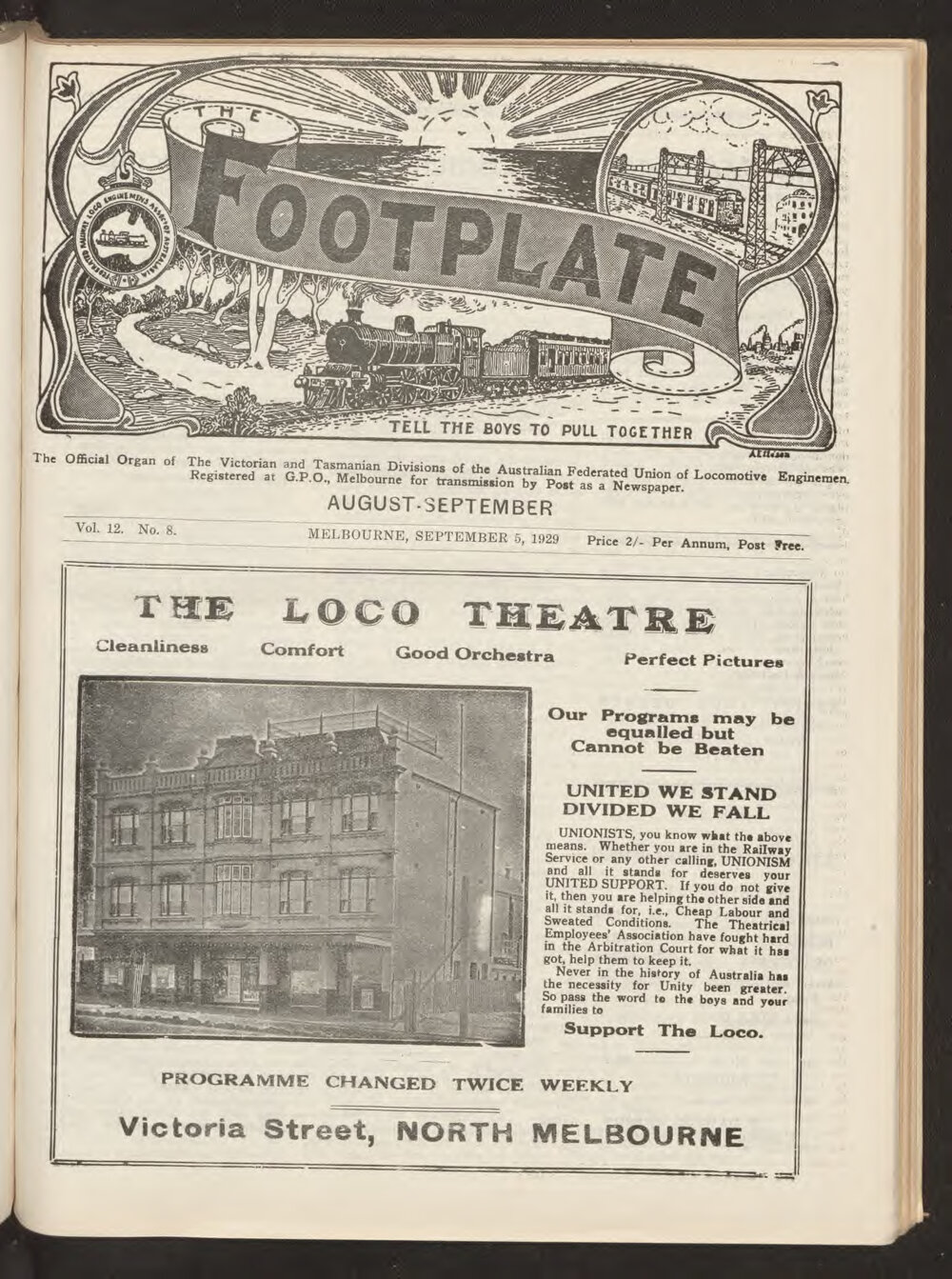 The Footplate: vol. 12, no. 8 (August-September, 1929)
