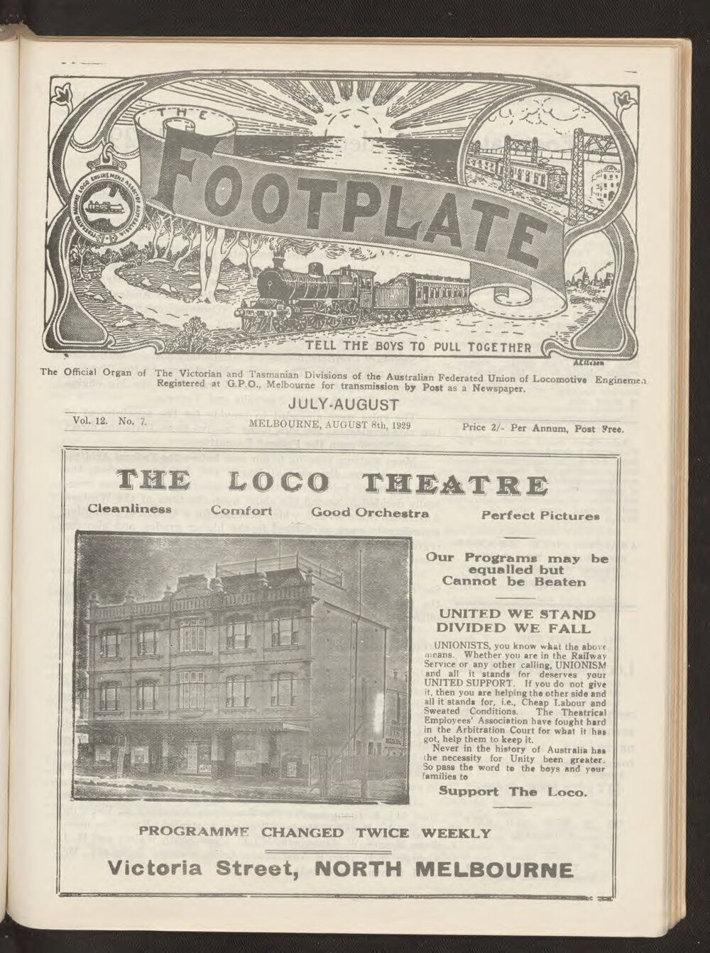 The Footplate: vol. 12, no. 7 (July-August, 1929)
