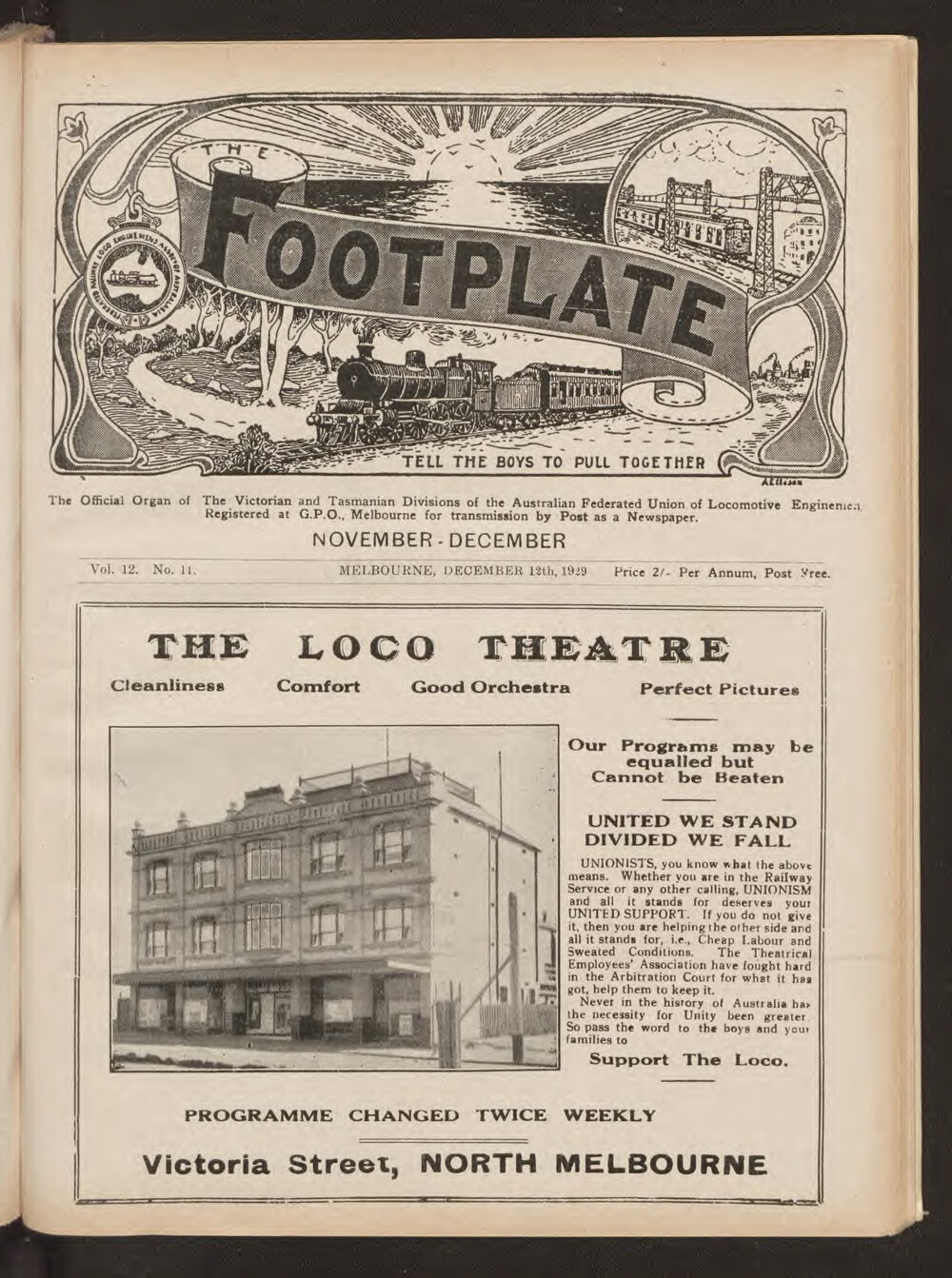 The Footplate: vol. 12, no. 11 (November-December, 1929)