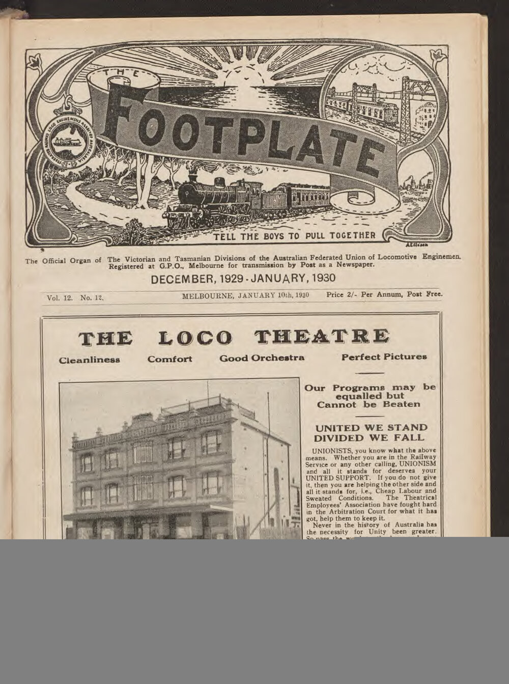 The Footplate: vol. 12, no. 12 (December-January, 1929-1930)