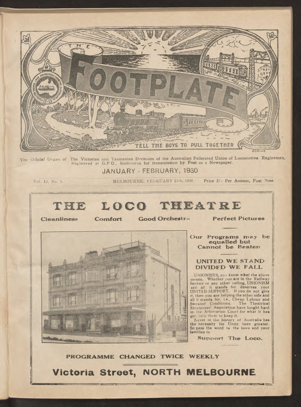 The Footplate: vol. 13, no. 1 (January-February, 1930)