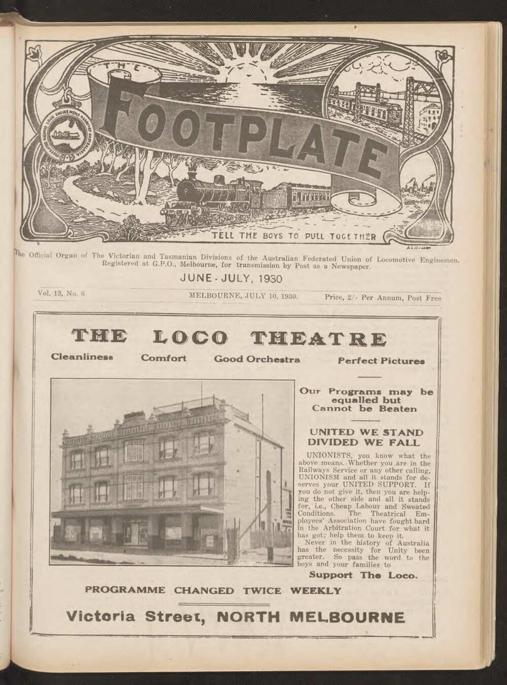 The Footplate: vol. 13, no. 6 (June-July, 1930)
