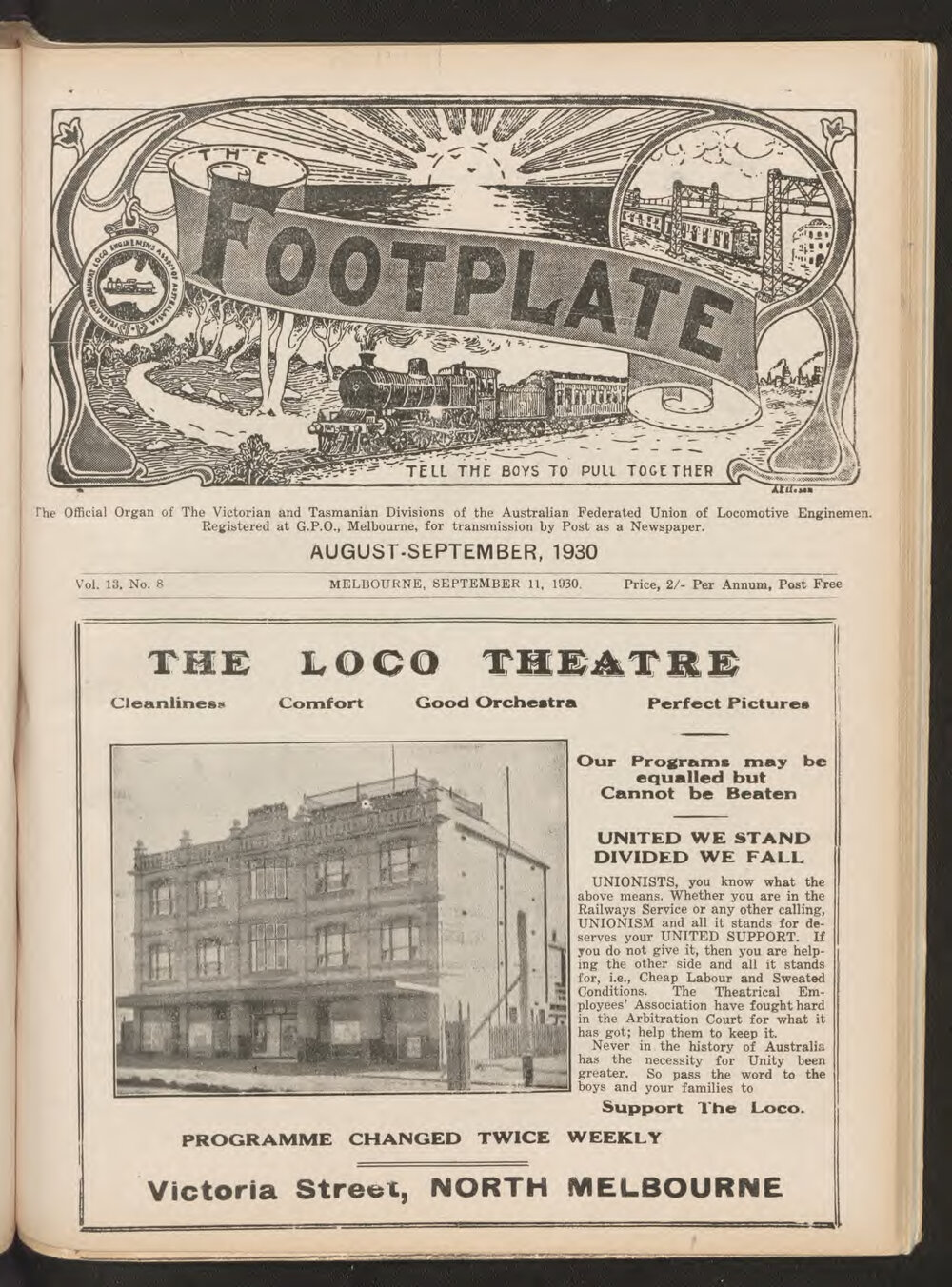 The Footplate: vol. 13, no. 8 (August-September, 1930)