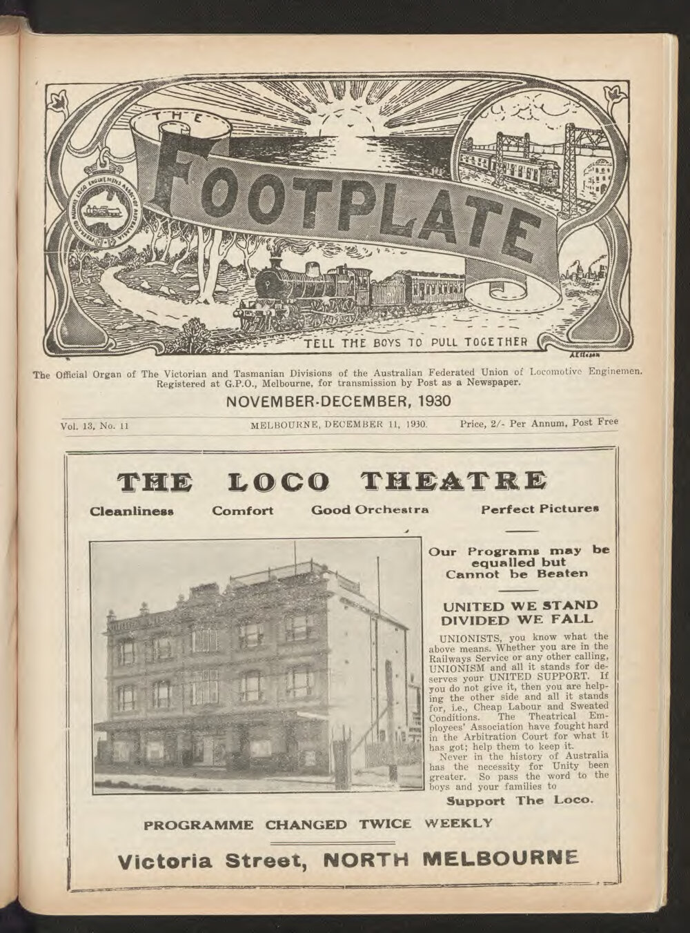 The Footplate: vol. 13, no. 11 (November-December, 1930)