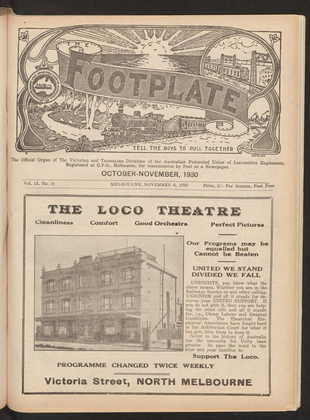 The Footplate: vol. 13, no. 10 (October-November, 1930)