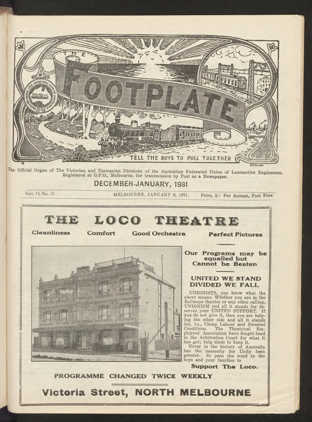 The Footplate: vol. 13, no. 12 (December-January, 1930-1931)