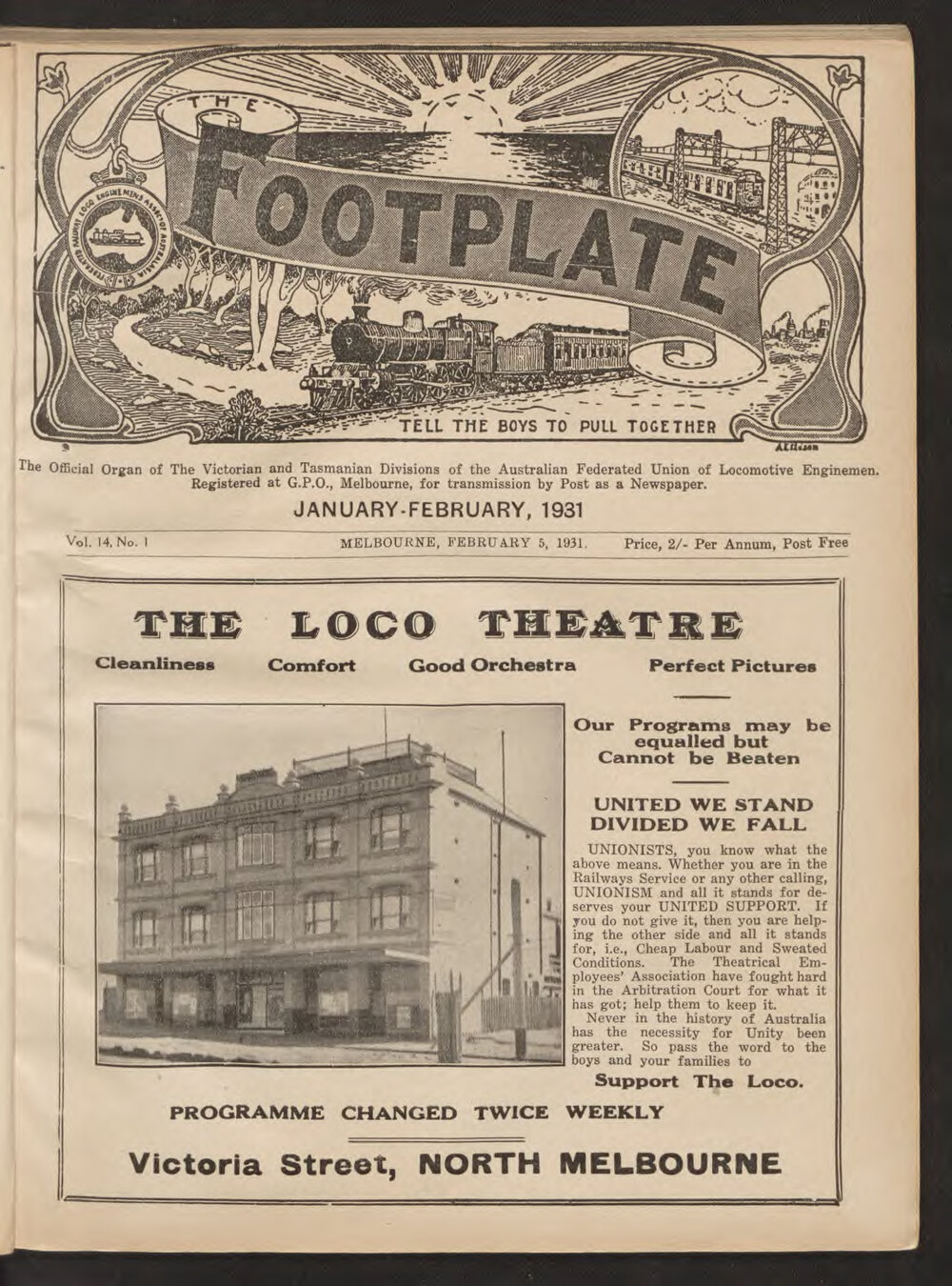 The Footplate: vol. 14, no. 1 (January-February, 1931)