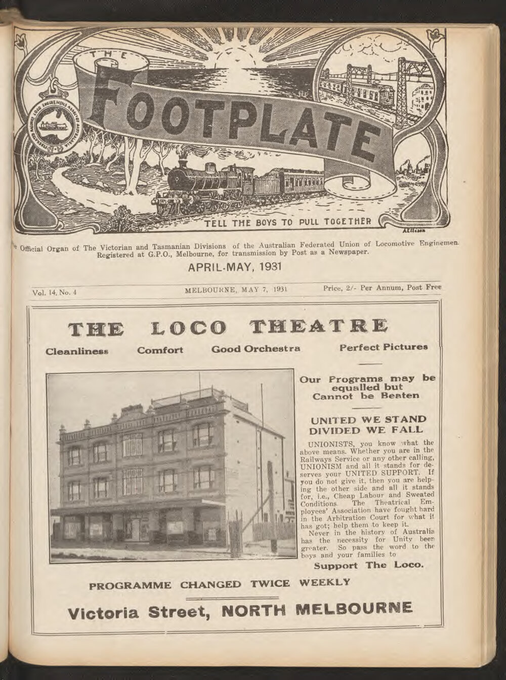 The Footplate: vol. 14, no. 4 (April-May, 1931)