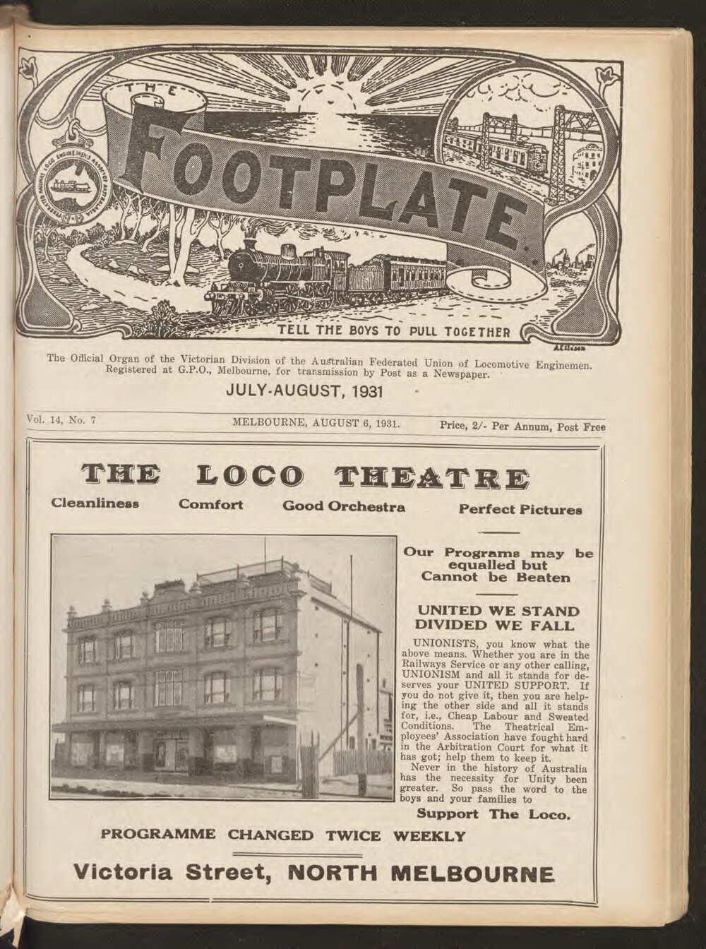 The Footplate: vol. 14, no. 7 (July-August, 1931)